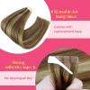 Ve Sunny Tape in Hair Extensions Real Human Hair Invisible Remy Human Hair Straight Tape Ins Double Sided Cool Brown Ombre Light Brown Balayage Medium Blonde 16 inch 10Pcs 25G(1-A Tape-#27/4)