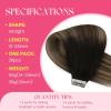 Ve Sunny Tape in Hair Extensions Real Human Hair Invisible Remy Human Hair Straight Tape Ins Double Sided Cool Brown Ombre Light Brown Balayage Medium Blonde 16 inch 10Pcs 25G(1-A Tape-#1B/4/18)