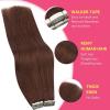 Ve Sunny Tape in Hair Extensions Real Human Hair Invisible Remy Human Hair Straight Tape Ins Double Sided Cool Brown Ombre Light Brown Balayage Medium Blonde 16 inch 10Pcs 25G(1-C Tape-#33)