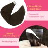 Ve Sunny Tape in Hair Extensions Real Human Hair Invisible Remy Human Hair Straight Tape Ins Double Sided Cool Brown Ombre Light Brown Balayage Medium Blonde 16 inch 10Pcs 25G(1-D Tape-#4)