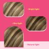 Ve Sunny Tape in Hair Extensions Real Human Hair Invisible Remy Human Hair Straight Tape Ins Double Sided Cool Brown Ombre Light Brown Balayage Medium Blonde 16 inch 10Pcs 25G(1-A Tape-#27/4)
