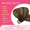Ve Sunny Tape in Hair Extensions Real Human Hair Invisible Remy Human Hair Straight Tape Ins Double Sided Cool Brown Ombre Light Brown Balayage Medium Blonde 16 inch 10Pcs 25G(1-A Tape-#4/4/27)