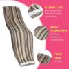 Ve Sunny Tape in Hair Extensions Real Human Hair Invisible Remy Human Hair Straight Tape Ins Double Sided Cool Brown Ombre Light Brown Balayage Medium Blonde 16 inch 10Pcs 25G(1-D Tape-#8A/P60)
