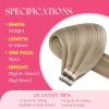Ve Sunny Tape in Hair Extensions Real Human Hair Invisible Remy Human Hair Straight Tape Ins Double Sided Cool Brown Ombre Light Brown Balayage Medium Blonde 16 inch 10Pcs 25G(1-D Tape-#18/613)