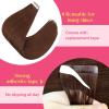 Ve Sunny Tape in Hair Extensions Real Human Hair Invisible Remy Human Hair Straight Tape Ins Double Sided Cool Brown Ombre Light Brown Balayage Medium Blonde 16 inch 10Pcs 25G(1-C Tape-#33)