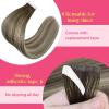 Ve Sunny Tape in Hair Extensions Real Human Hair Invisible Remy Human Hair Straight Tape Ins Double Sided Cool Brown Ombre Light Brown Balayage Medium Blonde 16 inch 10Pcs 25G(1-A Tape-#3/8/22)