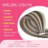 Ve Sunny Tape in Hair Extensions Real Human Hair Invisible Remy Human Hair Straight Tape Ins Double Sided Cool Brown Ombre Light Brown Balayage Medium Blonde 16 inch 10Pcs 25G(1-D Tape-#8A/P60)