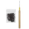 Sunny Hair 80 PCS Micro Silicone Beads Professional Tools Accessory,Brown Micro Links Hair Extensions Tools Kit Pulling Hook for Sew in Weft,Butterfly Weft,Itip Human Hair Extensions(#Brown)
