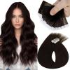 Sunny Hair Human Hair Tape in Extensions Dark Brown Tape in Hair Extensions Human Hair 16 inch Hair Extensions Real Human Hair Tape in Can be Reused 10Pcs 25g