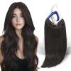 Sunny Hair Wire Hair Extensions Real Human Hair Fish Line Human Hair Extensions Invisible Wire Extensions Golden Blonde with Medium Blonde Highlights #16/22 18 Inch(C-4 #1C Mocha Brown New)