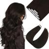 Ve Sunny Tape in Hair Extensions Real Human Hair Invisible Remy Human Hair Straight Tape Ins Double Sided Cool Brown Ombre Light Brown Balayage Medium Blonde 16 inch 10Pcs 25G(1-E Tape-#2)