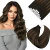 Ve Sunny Tape in Hair Extensions Real Human Hair Invisible Remy Human Hair Straight Tape Ins Double Sided Cool Brown Ombre Light Brown Balayage Medium Blonde 16 inch 10Pcs 25G(1-B Tape-#2/2/6)