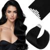 Ve Sunny Tape in Hair Extensions Real Human Hair Invisible Remy Human Hair Straight Tape Ins Double Sided Cool Brown Ombre Light Brown Balayage Medium Blonde 16 inch 10Pcs 25G(1-E Tape-#1)