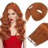 Ve Sunny Tape in Real Human Hair Extensions Invisible Hair Extensions Remy Tape in Extensions for Women Copper Red 20 inch 20Pcs 50G