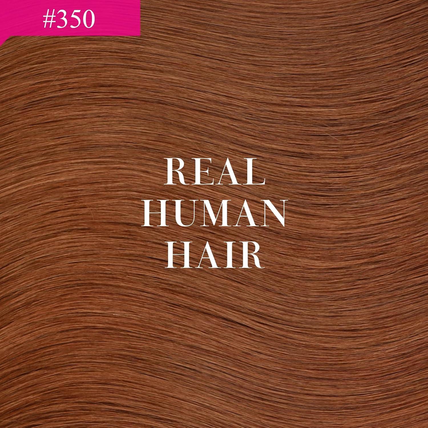 imageVe Sunny Hair Extensions Ponytail Real Human Hair 80g Wrap Around Clip in Ponytail Hair Extensions Straight Extensions Human Hair for Women Dark Brown Balayage Chestnut Brown 14 InchPony7350 Copper