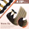 Sunny Hair 14inch K Tip Hair Extensions Brown Balayage Ktip Extensions Remy Ktip Hair Extensions Human Hair Invisible Soft Hair 50g