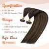 Sunny Hair 18inch U Tip Hair Extensions Human Hair Natural Blends Ktip Human Extensions Dark Brown Balayage K Tip Extensions Human Hair for Party 50g