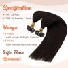 Sunny Hair 24inch U Tip Hair Extension Human Hair Easy to Curl Ktip Hair Extensions Dark BrownK Tip Hair Extensions Real Human Hair 50g
