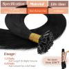 Sunny Hair Black K Tip Hair Extensions Real Human Hair for Daily Use K Tip Hair Extensions Soft Keratin Extensions 16inch 50g