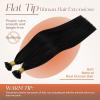 Sunny Hair Flat Tip Hair Extensions Black Flat Tip Hair Extensions Human Hair Jet Black Flat Tips Real Hair Extensions Natural Hair Extensions Flat Tip 18inch 50g 50s