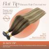 Sunny Hair Flat Tip Hair Extensions Human Hair 24 inches Keratin Extensions Real Hair Balayage Brown with Blonde Hair Extensions Real Human Hair Keratin Bonds 50g