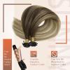 Sunny Hair Flat Tip Hair Extensions Human Hair 24 inches Keratin Extensions Real Hair Balayage Brown with Blonde Hair Extensions Real Human Hair Keratin Bonds 50g