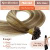 Sunny Hair Ktip Human Hair Extensions Brown Ombre Platinum Blonde K Tip Hair Extensions 24inch Ktips Hair Extensions Human Hair Add Length 50g