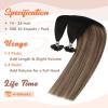 Sunny Hair U Tip Hair Extensions Effortless Highlights Ktip Human Hair Extensions Black Ombre Dark Brown Balayage Ash Blonde Fusion Straight Hair for Women 18inch 50g