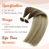 Sunny Hair U Tip Hair Extensions Human Hair Invisible Ktip ExtensionsDark Roots to Golden Brown Mix Blonde Fusion Hair 16inch Add Volume 50g