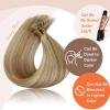 Sunny Hair U Tip Hair Extensions Human Hair Light Brown Mix Platinum Blonde for Daily Use,Midway Down the Upper Arm Ktips 18inch 50g