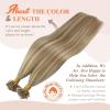Sunny Hair U Tip Hair Extensions Human Hair Light Brown Mix Platinum Blonde for Daily Use,Midway Down the Upper Arm Ktips 18inch 50g