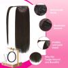 Ve Sunny Hair Extensions Ponytail Real Human Hair 80g Wrap Around Clip in Ponytail Hair Extensions Straight Extensions Human Hair for Women Dark Brown Balayage Chestnut Brown 14 Inch(Pony-2-#2 Brunette Dark Brown)