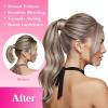 Ve Sunny Hair Extensions Ponytail Real Human Hair 80g Wrap Around Clip in Ponytail Hair Extensions Straight Extensions Human Hair for Women Dark Brown Balayage Chestnut Brown 14 Inch(Pony-6-#8A/60 Light Brown Highlights Platinum Blonde)
