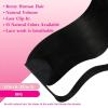 Ve Sunny Hair Extensions Ponytail Real Human Hair 80g Wrap Around Clip in Ponytail Hair Extensions Straight Extensions Human Hair for Women Dark Brown Balayage Chestnut Brown 14 Inch(Pony-3-#1 Jet Black)