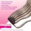 Ve Sunny Hair Extensions Ponytail Real Human Hair 80g Wrap Around Clip in Ponytail Hair Extensions Straight Extensions Human Hair for Women Dark Brown Balayage Chestnut Brown 14 Inch(Pony-6-#8A/60 Light Brown Highlights Platinum Blonde)