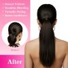 Ve Sunny Hair Extensions Ponytail Real Human Hair 80g Wrap Around Clip in Ponytail Hair Extensions Straight Extensions Human Hair for Women Dark Brown Balayage Chestnut Brown 14 Inch(Pony-2-#2 Brunette Dark Brown)