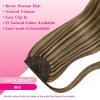 Ve Sunny Hair Extensions Ponytail Real Human Hair 80g Wrap Around Clip in Ponytail Hair Extensions Straight Extensions Human Hair for Women Dark Brown Balayage Chestnut Brown 14 Inch(Pony-6-#4/27 Medium Brown Highlighted Caramel Blonde)