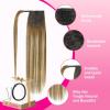 Ve Sunny Hair Extensions Ponytail Real Human Hair 80g Wrap Around Clip in Ponytail Hair Extensions Straight Extensions Human Hair for Women Dark Brown Balayage Chestnut Brown 14 Inch(Pony-4-#6/60/6 Chestnut Brown Ombre Platinum Blonde)