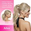 Ve Sunny Hair Extensions Ponytail Real Human Hair 80g Wrap Around Clip in Ponytail Hair Extensions Straight Extensions Human Hair for Women Dark Brown Balayage Chestnut Brown 14 Inch(Pony-1-#18/613 Blonde Highlights Warm Color)