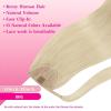 Ve Sunny Hair Extensions Ponytail Real Human Hair 80g Wrap Around Clip in Ponytail Hair Extensions Straight Extensions Human Hair for Women Dark Brown Balayage Chestnut Brown 14 Inch(Pony-5-#60 White Platinum Blonde)