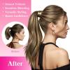 Ve Sunny Hair Extensions Ponytail Real Human Hair 80g Wrap Around Clip in Ponytail Hair Extensions Straight Extensions Human Hair for Women Dark Brown Balayage Chestnut Brown 14 Inch(Pony-6-#4/27 Medium Brown Highlighted Caramel Blonde)