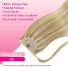 Ve Sunny Hair Extensions Ponytail Real Human Hair 80g Wrap Around Clip in Ponytail Hair Extensions Straight Extensions Human Hair for Women Dark Brown Balayage Chestnut Brown 14 Inch(Pony-1-#16/22 Dark Blonde Highlights Golden Blonde)