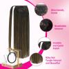 Ve Sunny Hair Extensions Ponytail Real Human Hair 80g Wrap Around Clip in Ponytail Hair Extensions Straight Extensions Human Hair for Women Dark Brown Balayage Chestnut Brown 14 Inch(Pony-2-#2/6/2 Dark Brown Balayage Chestnut Brown)