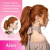 Ve Sunny Hair Extensions Ponytail Real Human Hair 80g Wrap Around Clip in Ponytail Hair Extensions Straight Extensions Human Hair for Women Dark Brown Balayage Chestnut Brown 14 Inch(Pony-7-#350 Copper)