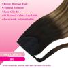 Ve Sunny Hair Extensions Ponytail Real Human Hair 80g Wrap Around Clip in Ponytail Hair Extensions Straight Extensions Human Hair for Women Dark Brown Balayage Chestnut Brown 14 Inch(Pony-3-#1B/4/27 Black Ombre Dark Brown Balayage Caramel Blonde)
