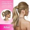 Ve Sunny Hair Extensions Ponytail Real Human Hair 80g Wrap Around Clip in Ponytail Hair Extensions Straight Extensions Human Hair for Women Dark Brown Balayage Chestnut Brown 14 Inch(Pony-4-#6/60/6 Chestnut Brown Ombre Platinum Blonde)