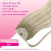 Ve Sunny Hair Extensions Ponytail Real Human Hair 80g Wrap Around Clip in Ponytail Hair Extensions Straight Extensions Human Hair for Women Dark Brown Balayage Chestnut Brown 14 Inch(Pony-1-#SUN Ash Grey Balayage Platinum Blonde)