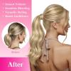 Ve Sunny Hair Extensions Ponytail Real Human Hair 80g Wrap Around Clip in Ponytail Hair Extensions Straight Extensions Human Hair for Women Dark Brown Balayage Chestnut Brown 14 Inch(Pony-1-#16/22 Dark Blonde Highlights Golden Blonde)