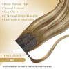 Ve Sunny Ponytail Hair Extensions Human Medium Brown Balayage Platinum Blonde Extension Ombre Clip in 80g 14Inch 2.8219 Ounce