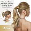 Ve Sunny Ponytail Hair Extensions Human Medium Brown Balayage Platinum Blonde Extension Ombre Clip in 80g 14Inch 2.8219 Ounce